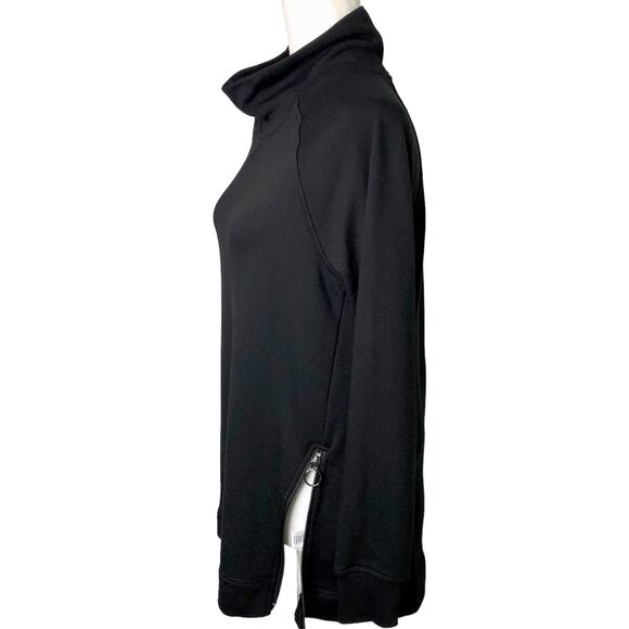 Workshop Republic Black Mock Turtleneck  Tunic Sweatshirt with Zippers - Picture 7 of 11